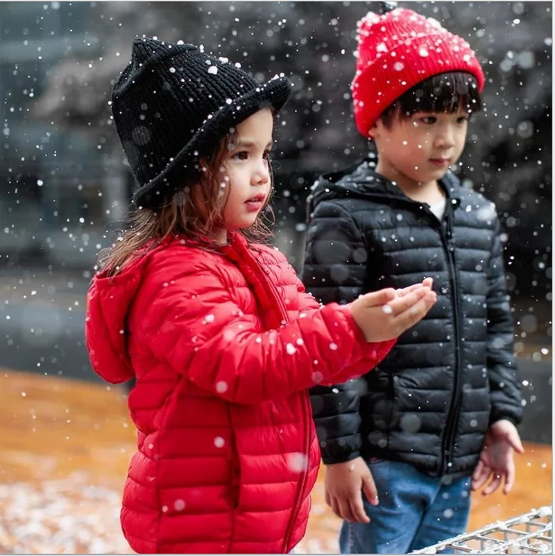 

2020 Autumn Winter Hooded Children Down Jackets for Girls Candy Color Warm Kids Down Coats for Boys 2-8 Years Outerwear Clothes