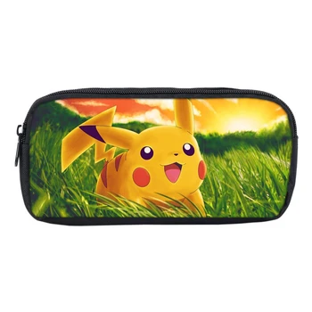 

Sac A Dos Anime Mochila Pikachu Bag Storage Pouch Printed 3D Pokemon For Kids School Supplies Stationery Pencil Case Makeup Box