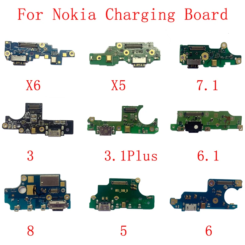 

Original USB Charging Port Connector Board Parts Flex Cable For Nokia 3 3.1 5 6 X5 7.1 6.1 8 8 Sirocco 9 PureView