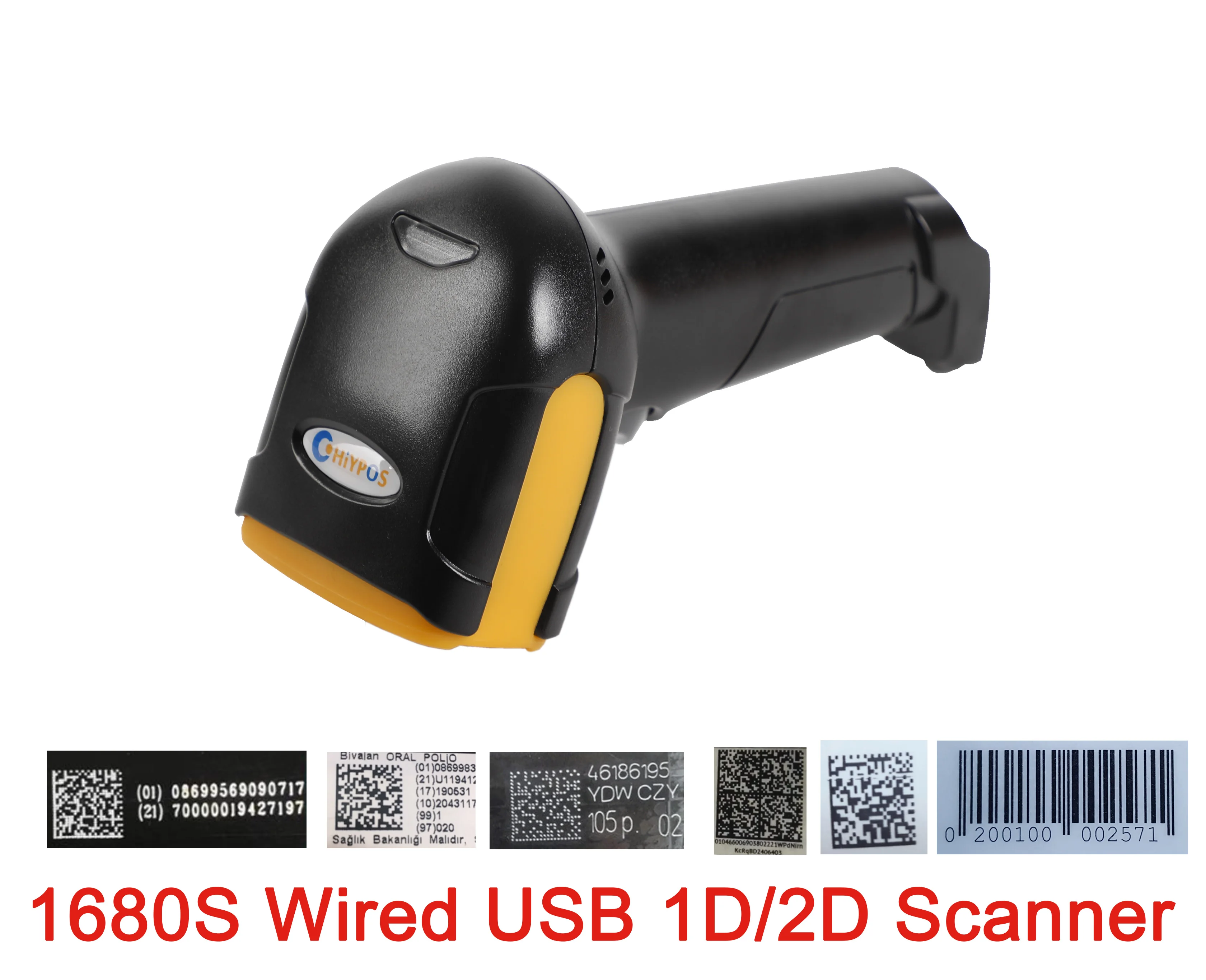 1680S 2D wired USB 1D и 2D сканер штрих-кода супермаркет хандел 2D сканер штрих-кода считыватель qr-кода PDF417 bluetooth 2,4G беспроводной и проводной - Цвет: 1680S 2D wired USB