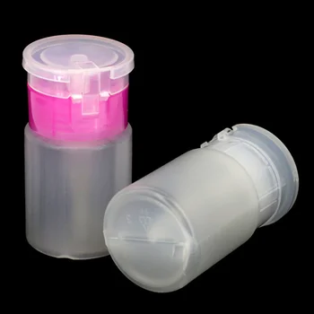 

6 Pcs 60ML Nail Art Pump Dispenser Empty Bottle Plastic Polish Remover Cleaner Liquid Container Storage Small Pressure Bottles