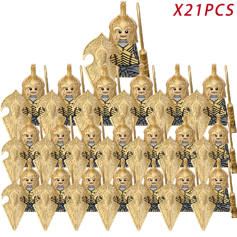 Medieval Fantasy Dwarf Warrior Leader Building Blocks Set