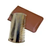 Natural Sheep Horn Moustache Brush Anti Static Beard Comb with Case for Men 1