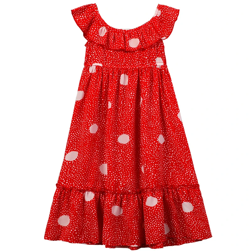 Платье для маленьких девочек; вечерние платья принцессы для подростков; детские летние платья принцессы; вечерние Лоскутные Платья с оборками; детская одежда - Цвет: Красный
