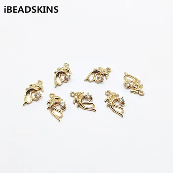 

New arrival! 17x10mm 100pcs Copper/Cubic Zirconia dolphin Charm for hand Made Earrings parts DIY/ Jewelry Findings & Components