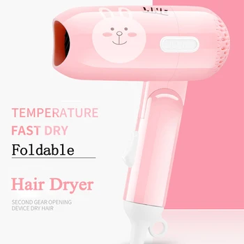 

Mini Hair Dryer Portable Foldable Handle Compact Thermostatic Blow Dryer Hot Wind Low Noise Electric Hair Dryer For House Travel