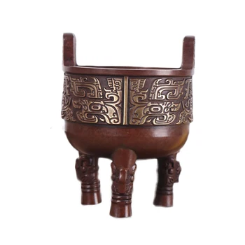 

LAOJUNLU Brass Imitation Antique Copper Tripod Ornaments Home Office Decoration