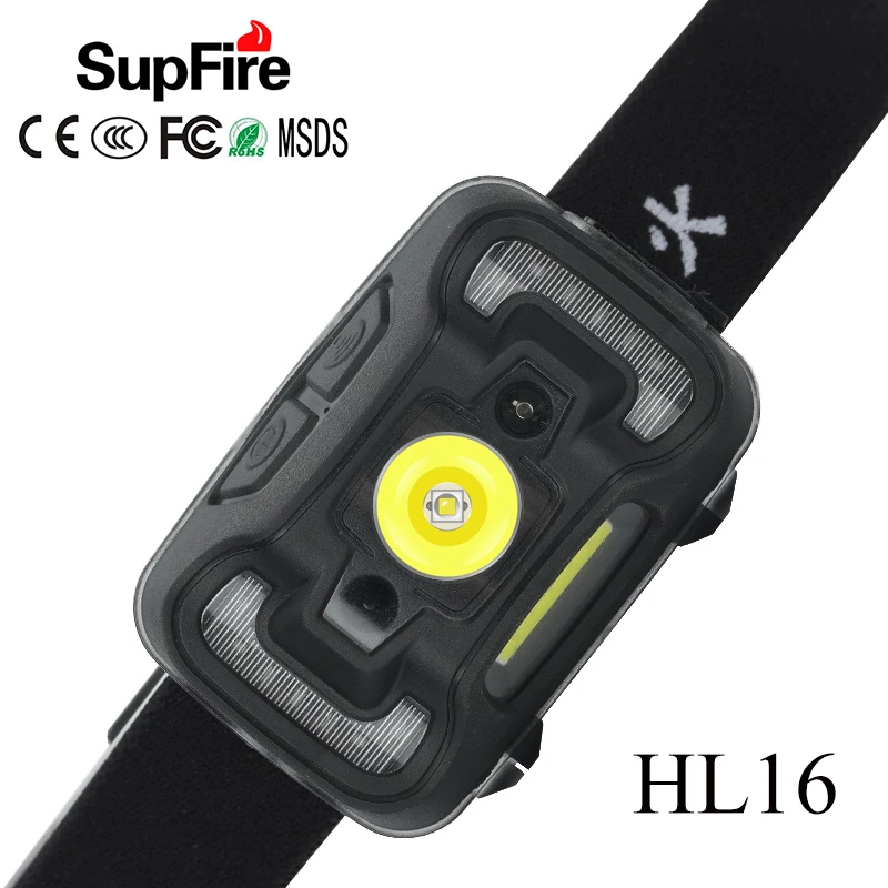

LED Headlamp EDC Headlight+COB Light 1800lm USB Fishing Flashlight HL16 Head Torch Lamp for Sofirn Sp40 Nitecore Hc65 Hc30 Fenix