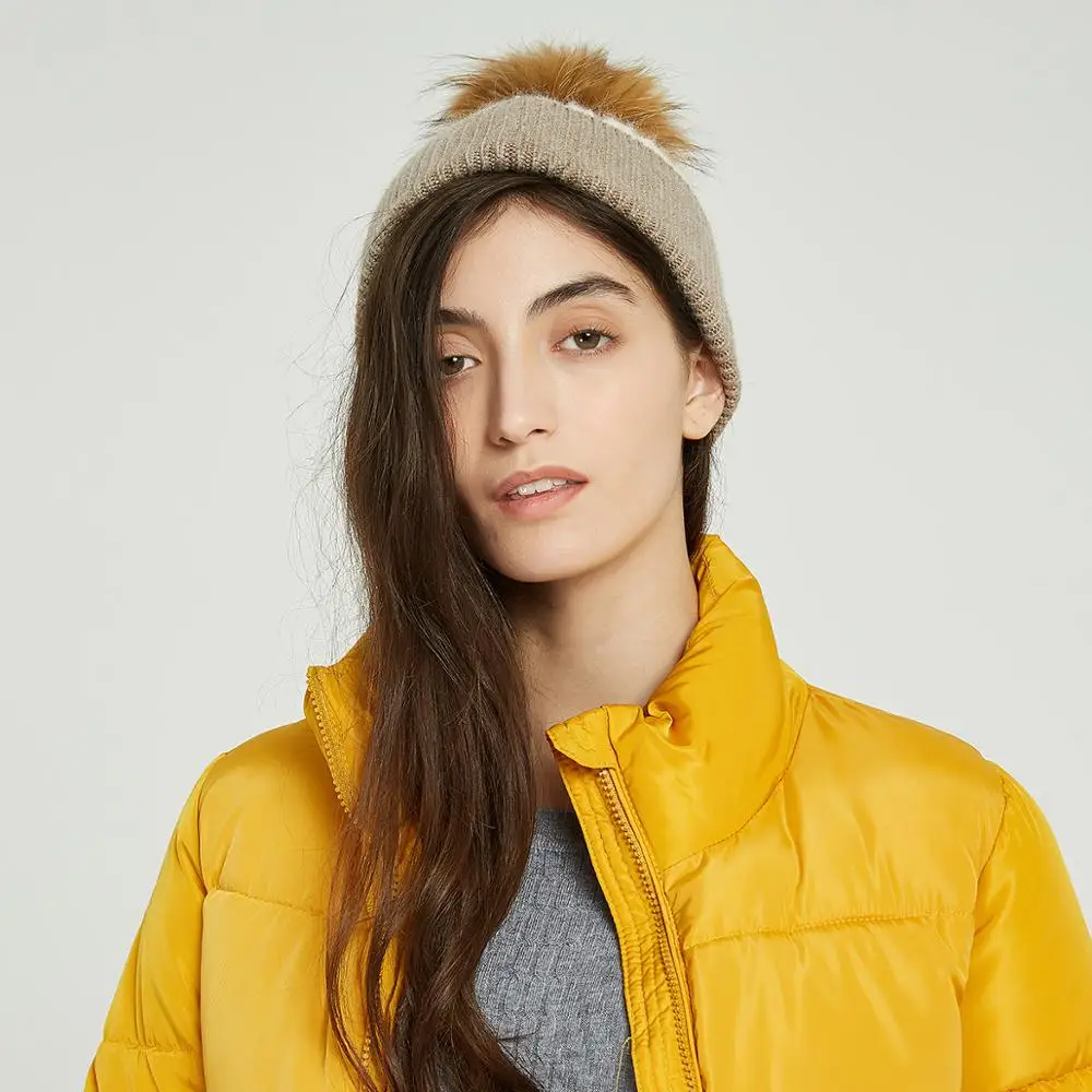 Wixra шапка из меха норки и лисы с помпонами зимняя женская шляпа в стиле пэтчворк