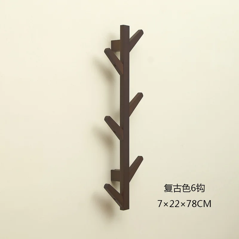 coffee 24x7x78cm Вешалка для одежды, креативная стойка для шляп из цельного дерева, настенная подвесная домашняя декорация, бамбуковая мебель, настенная вешалка для одежды - Цвет: coffee 24x7x78cm