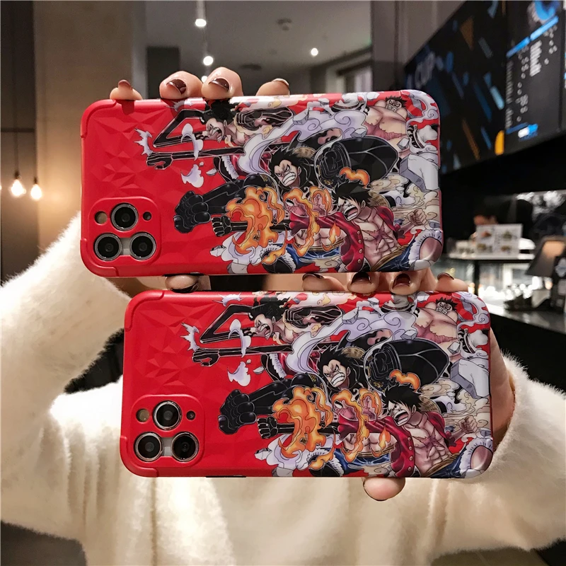 

Cartoon anime movie one piece Couples Phone Cover Case For Iphone X 11 pro Xs Max Xr 10 8 7 se 4.7 Plus Luxury Soft Coque Fundas