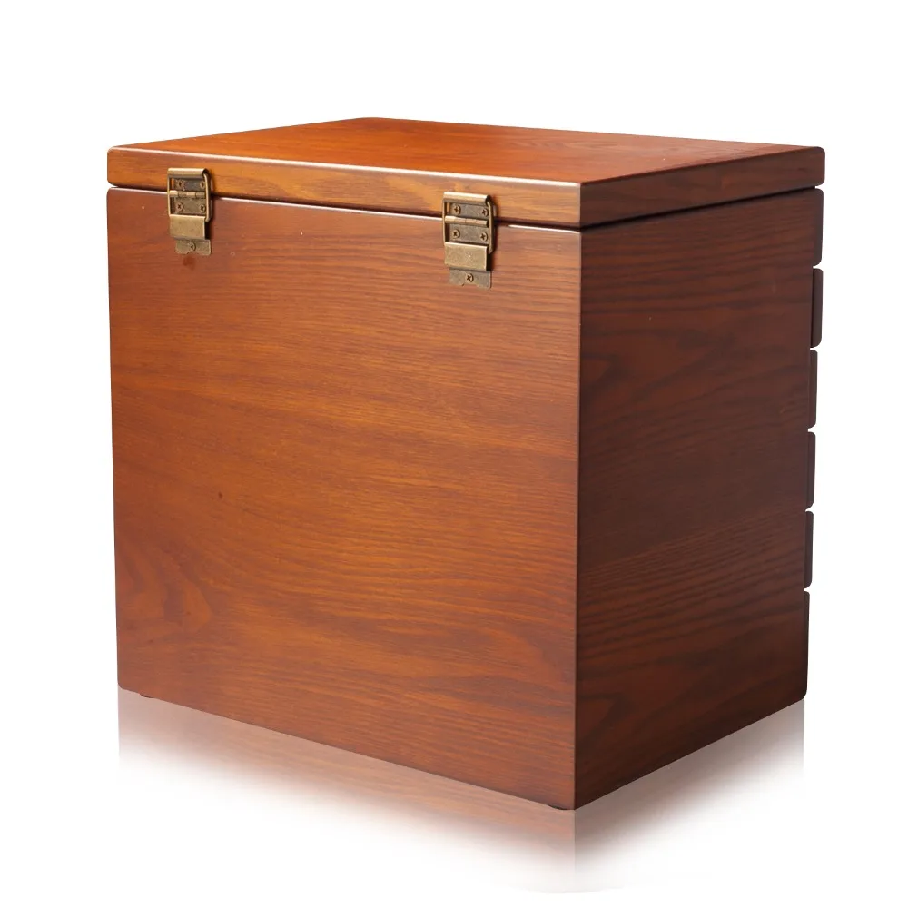 Очень большой деревянный ящик для украшений коричневый винтажный шкаф Роскошные серьги "Шкаф" органайзер для хранения ювелирных изделий 5 ящики с зеркалом