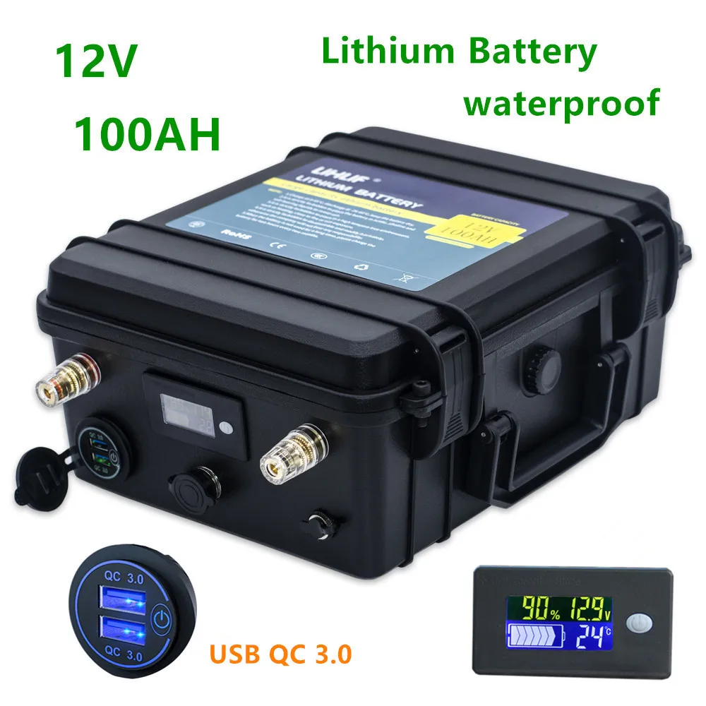 Литиевая батарея 12v 100ah водонепроницаемый комплект литий ионный батарей 100AH