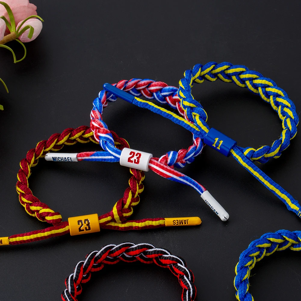Charm Bracelet For Friendship Basketball Team James Kobe Rope Bracelet Adjustable Bangles Women Man Lucky Wish Jewelry