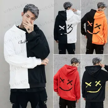 

Goocheer Suppliers Men Hoodies Sweatshirts Smile Print Headwear Hoodie Hip Hop Streetwear Clothing Us size Plus Size 3XL