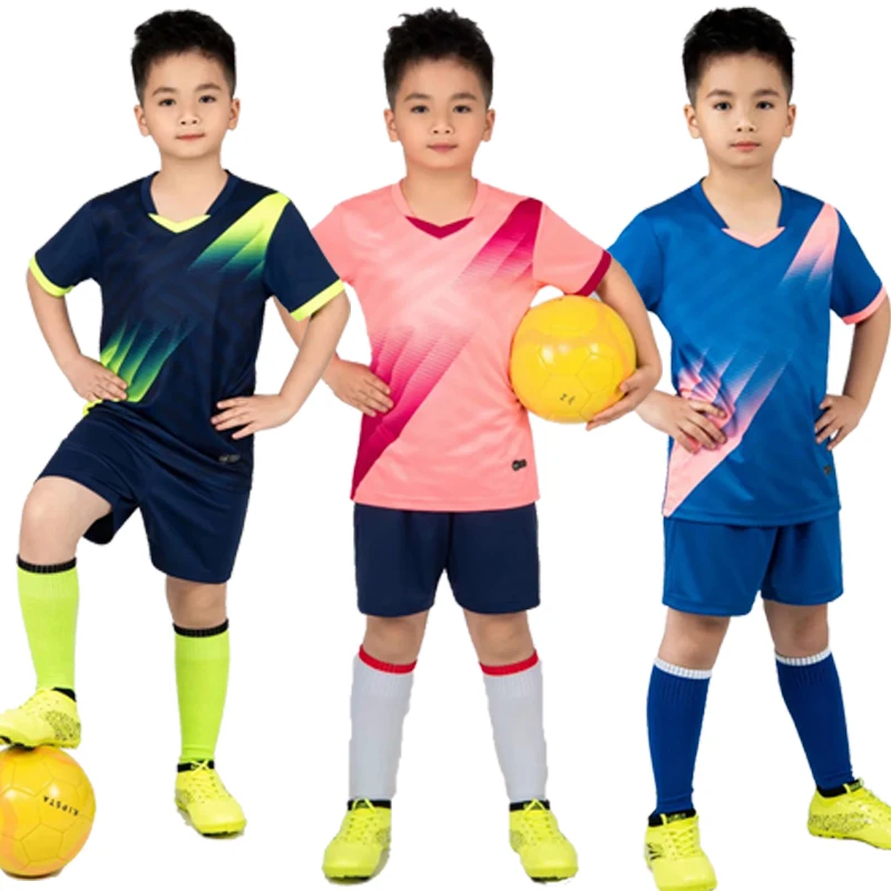 Kids football Uniforms boys girl Youth Soccer Jersey set Home Short Sleeve Kit Shorts child Soccer Jersey set Sportswear