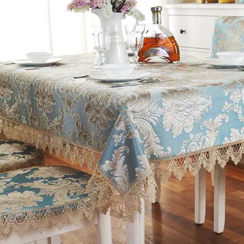 

European Lace Velvet Tablecloth Party Home Rectangular Square Jacquard Coffee Dinning TV Nightstand Table Cover Soft Chair Cover