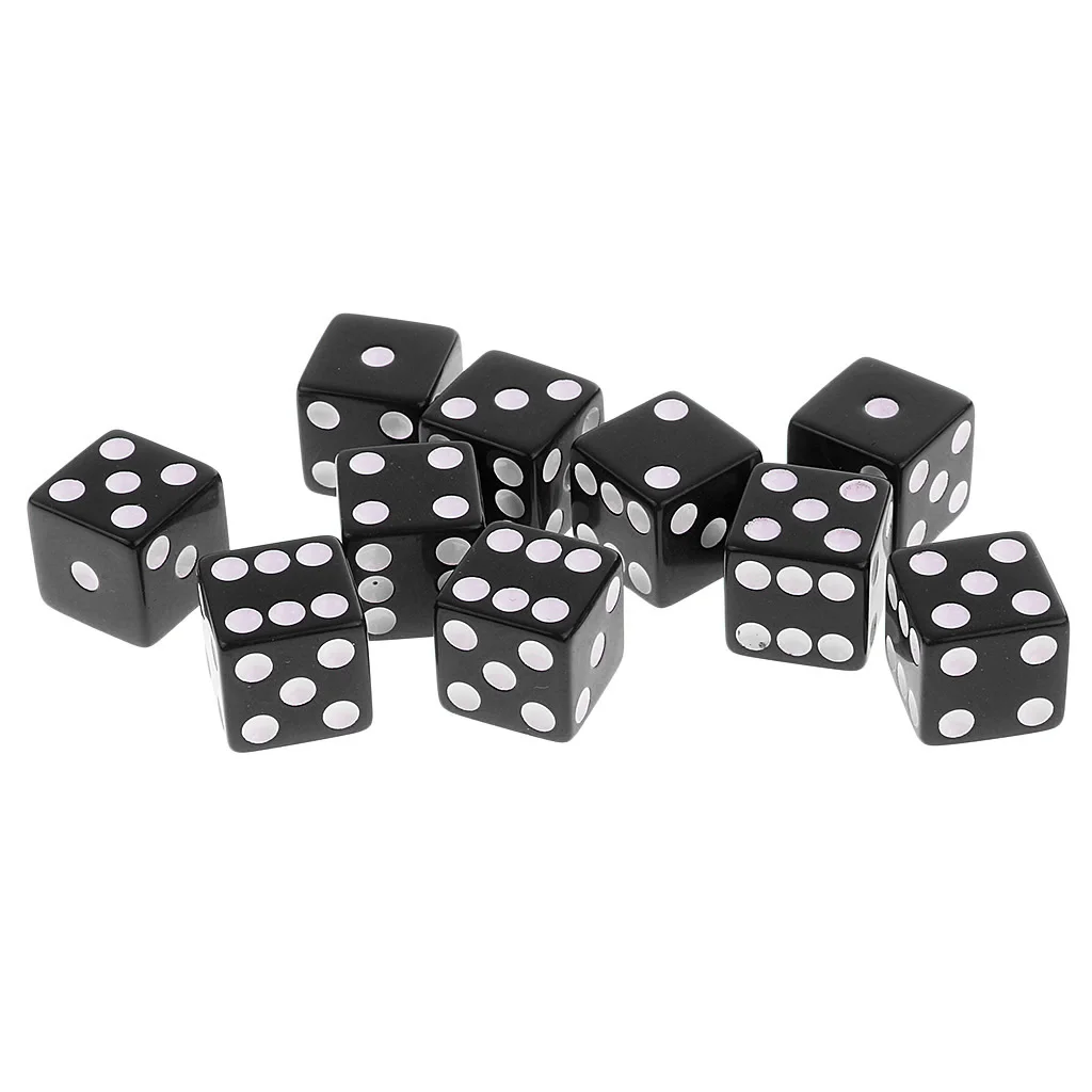 Set/10pcs Six Sided D6 Digital Dice Party Gaming Dice D&D RPG Board Game Parties Board Game Dices Polyhedral Dices