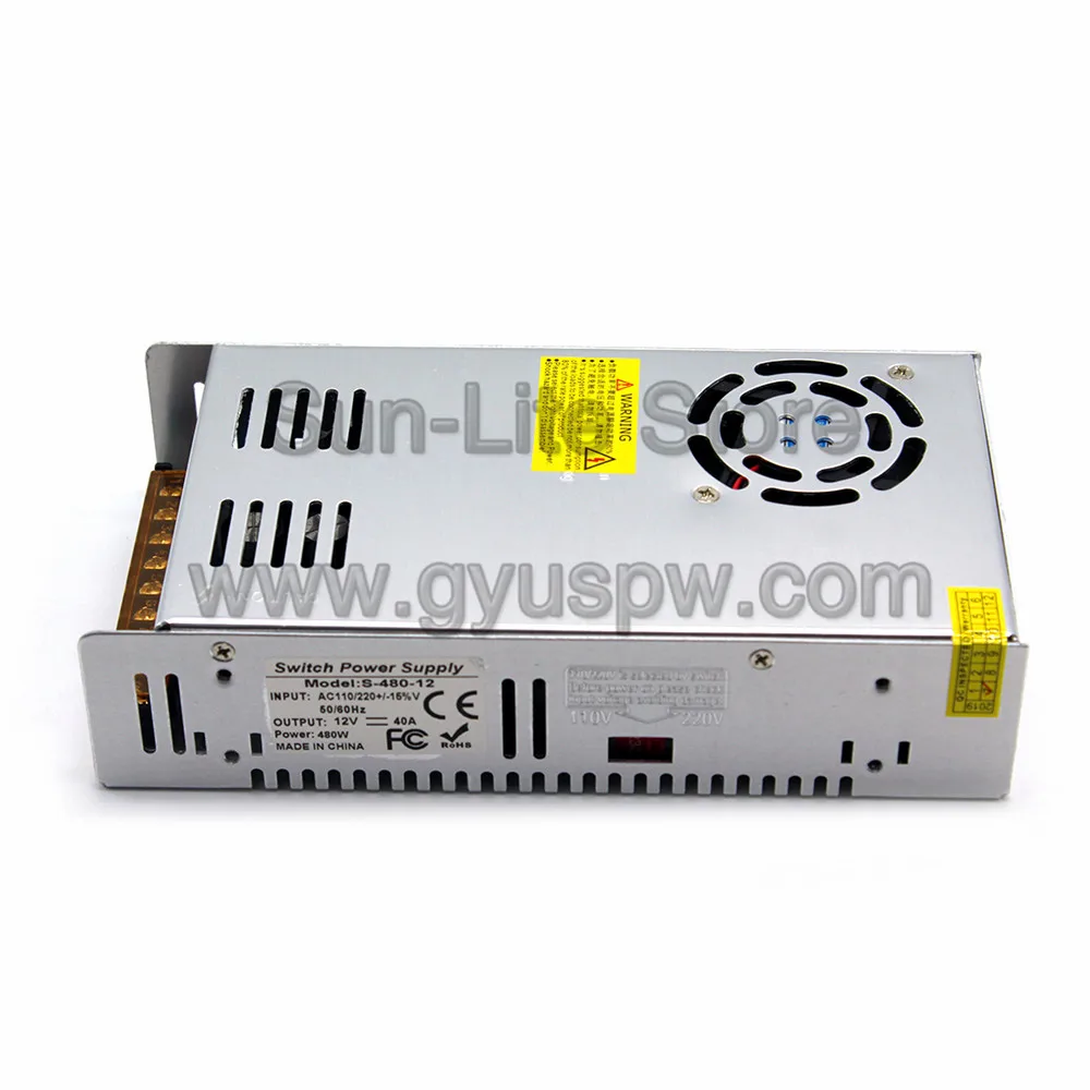Универсальный dc блок питания 12V 40A 480W трансформатор драйвера 220V 110V AC к DC12V SMPS для светодиодных лент модули освещения монитор CCTV