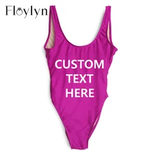 Floylyn сексуальный цельный купальник персональная буква женский купальник с рисунком летняя пляжная одежда женский купальный костюм двухслойный с подкладкой