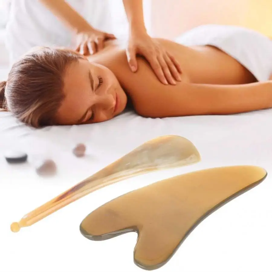 Body Relax Natural Horn Guasha Board Scraping Plate Body Health Care Massager Tool Massage Relaxation