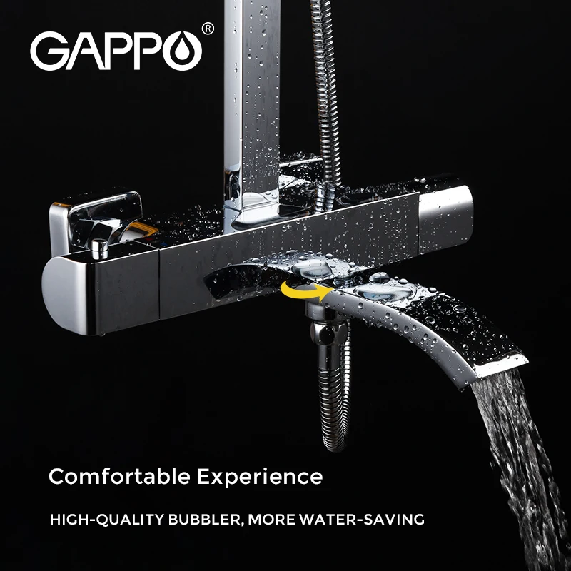 Gappo Thermostatic Shower Sets Waterfall Bathroom