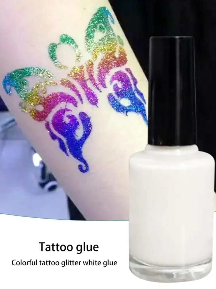 Glitter Tattoo Kits Colorful Body Painting Art Waterproof Temporary Tattoo for Adults Kids Face DIY Nail Painting Art MakeupTool