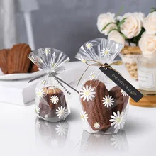 

50/100Pcs Transparent Packaging Bags Flower Printed Cookie Snack Fruits Chocolate Candy Storage Bag For Christmas Party Gift Bag
