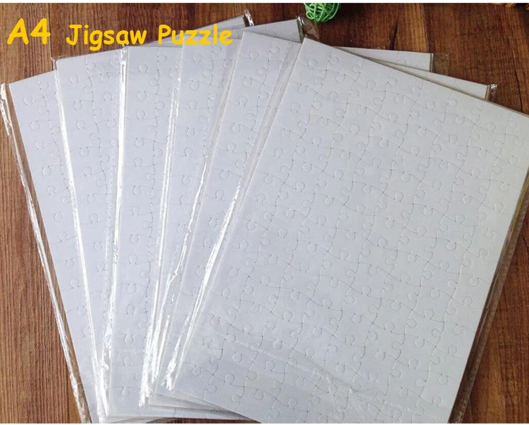 Free Shipping 20pcs/lot A4 Sublimation Blank Puzzle DIY Craft Jigsaw Puzzle For Sublimation Ink Transfer