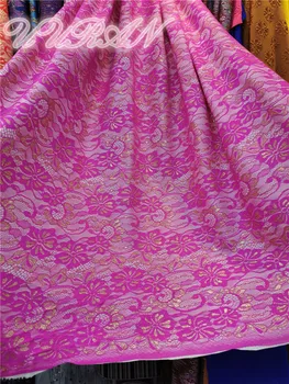 

Fushia Laces Fabrics Embroidered High Quality French Lace Fabric 2019 Nigerian Net Tulle Lace Fabric for Wedding Dress