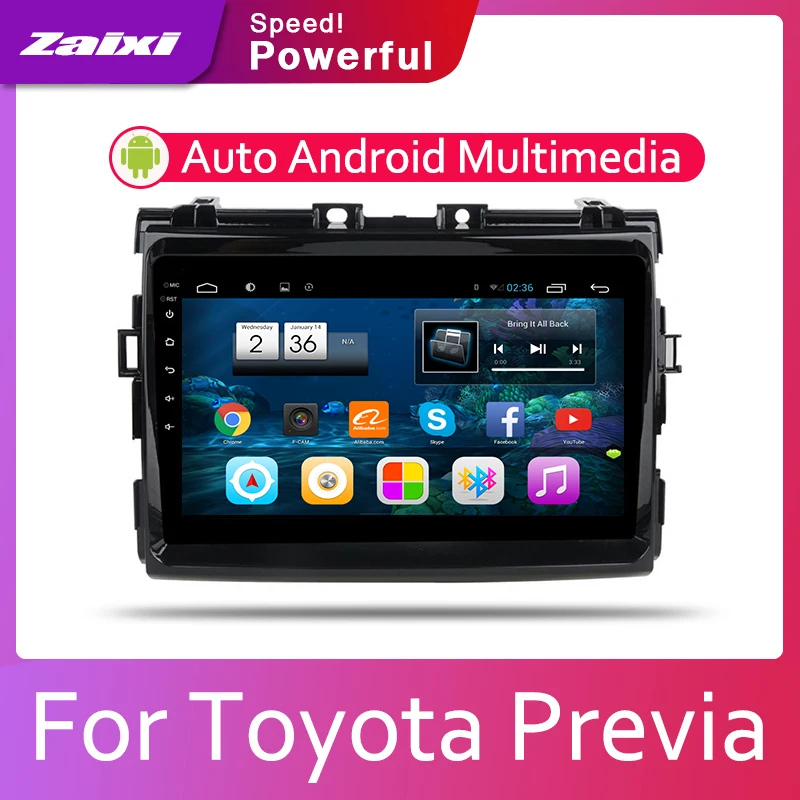 ZaiXi Android для Toyota Previa 2006 2012 2 Din автомагнитола мультимедийный видеоплеер Авто Стерео