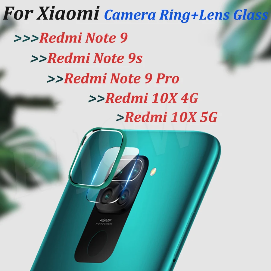 Металлическое кольцо для объектива камеры Xiaomi Redmi Note 9s 9 Pro закаленное стекло Mi 10