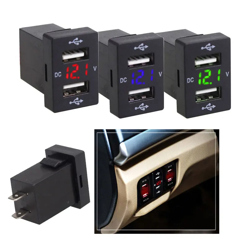

Fast-Charging Car Voltmeter Charger USB ABS Auto Voltage Display Car Phone Charger Practica 3.1A Auto USB Charger