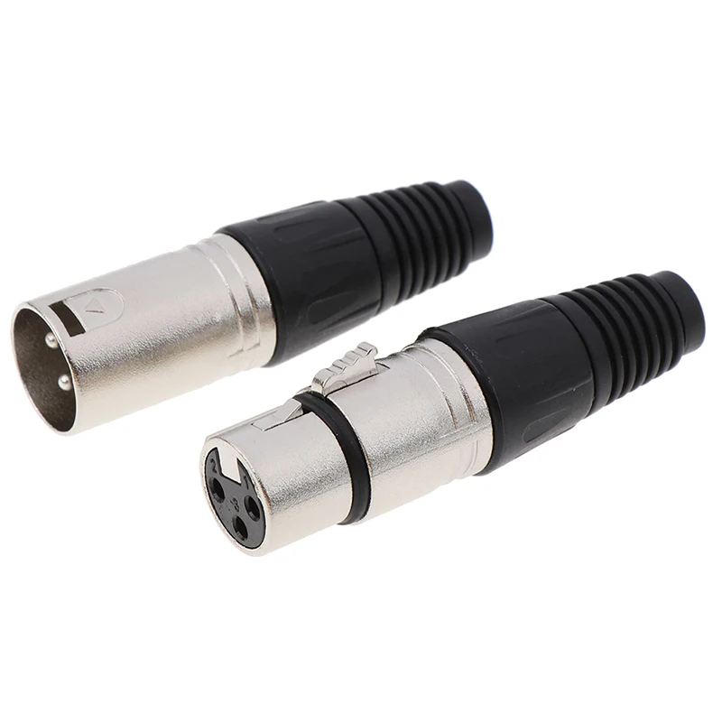 

1 Pair Male & Female 3 Pin Microphone Audio Cable Plug Connectors Cable Terminal