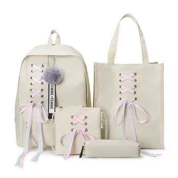 

4Pcs/set Women School Backpacks Nylon Schoolbag For Teenagers Girls Student Book Bag Boys Satchel Bolsas Mochilas Sac