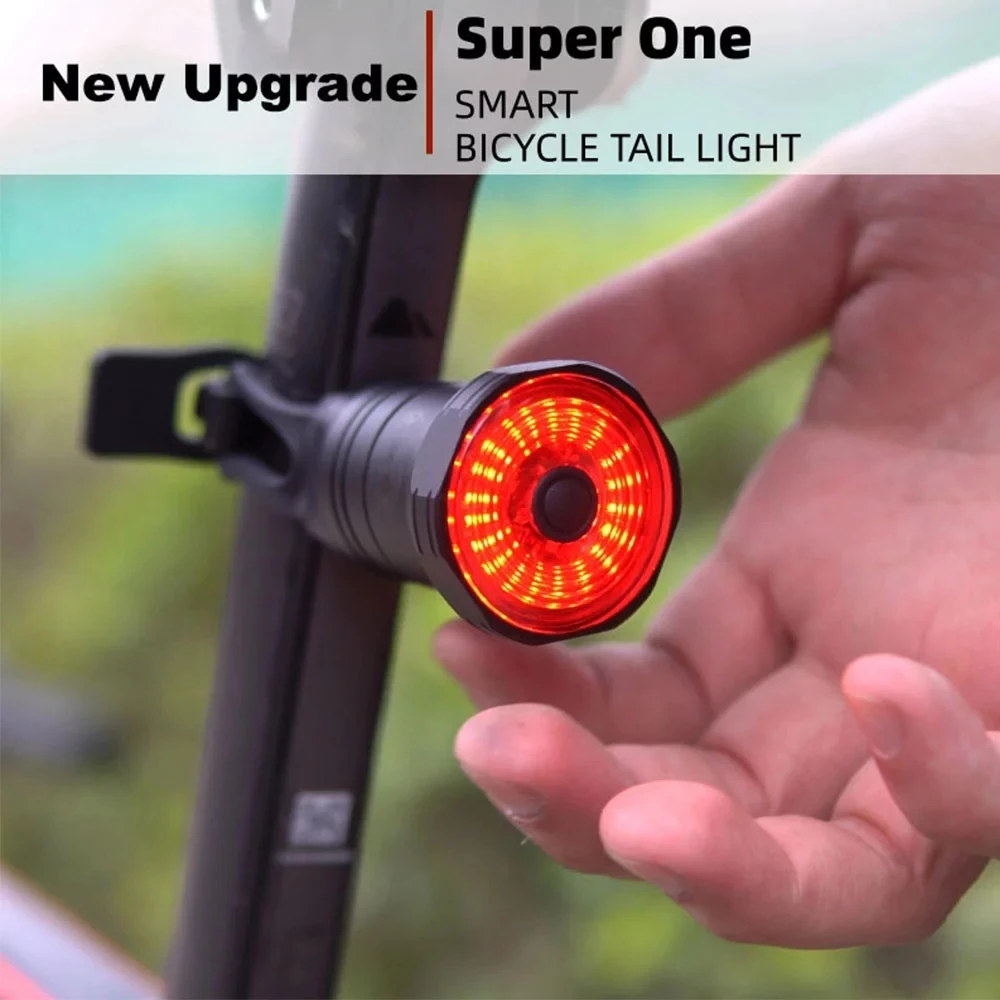 

MEROCA Smart Auto Brake Sensing Flashlight for Bicycle USB Rechargeable Bike Tail Rear Light LED Taillight Cycling Accessories