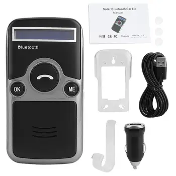 

A6 Solar Charging Bluetooth Handsfree Car Kit Speakerphone FM Transmitting Solar Bluetooth Car Kit
