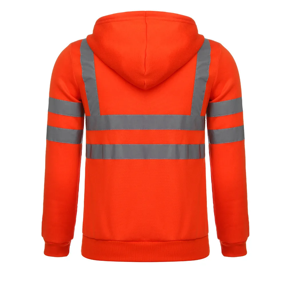 Мужская зимняя куртка, светоотражающая толстовка с капюшоном, повседневный дорожный рабочий пуловер с высокой видимостью, Milltary Work Trousers 10,15