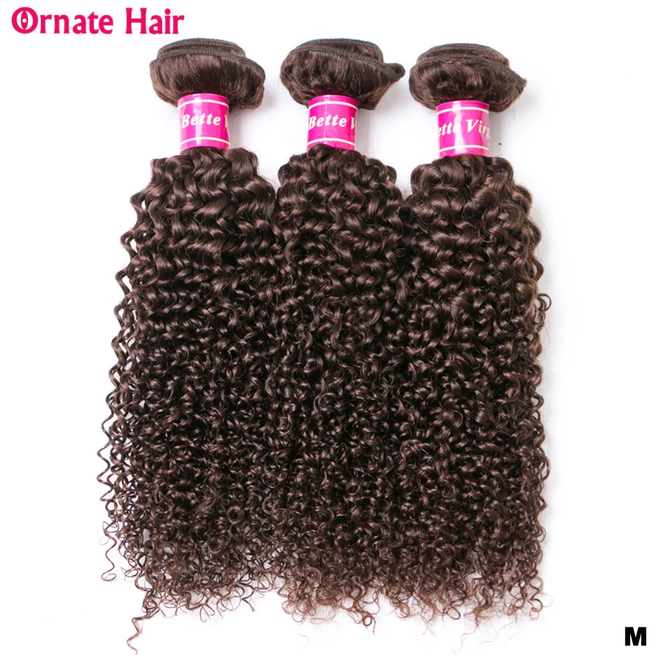 3 Bundles Brazilian Kinky Curly Hair Bundles Non-Remy Human Hair Extensions Pre-Colored Bundles 8-24 Inch Kinky Curly Bundles