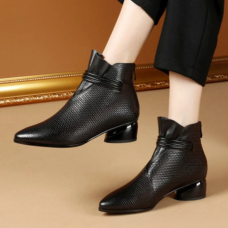 

Martin boots women's boots autumn and winter new style short boots high heels plus velvet back zipper boots short boots X664