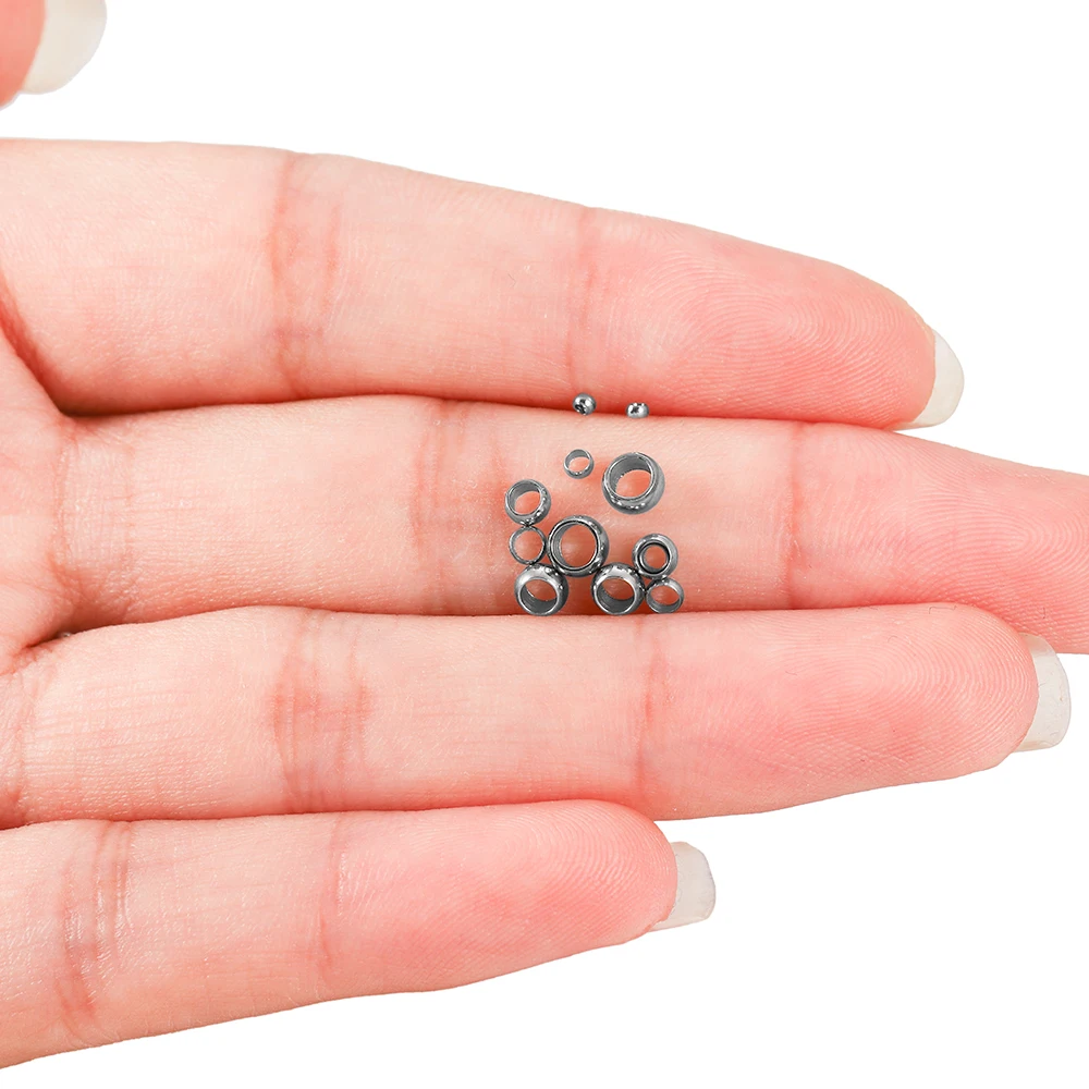 Stainless Steel Crimp End Beads 100/120Pcs/lot End Stopper Spacer Terminators Tips For Diy Jewelry Making