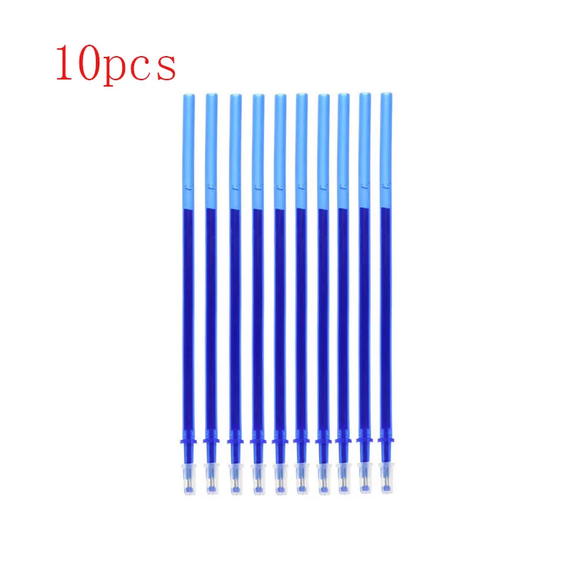 Можно протереть и протереть заправку можно протереть всю иглу 0,5 мм черный/синий почерк исчезающая ручка школьные канцелярские принадлежности - Цвет: 10pc  blue