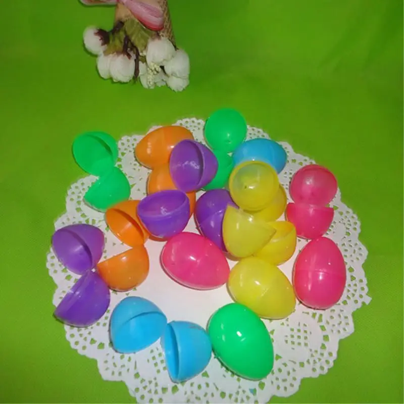 12pcs/set Easter Egg Decoration Home Kids DIY Craft Toys Gifts Mixed Color Empty Chocolate Box Plastic easter eggs Fun Toys