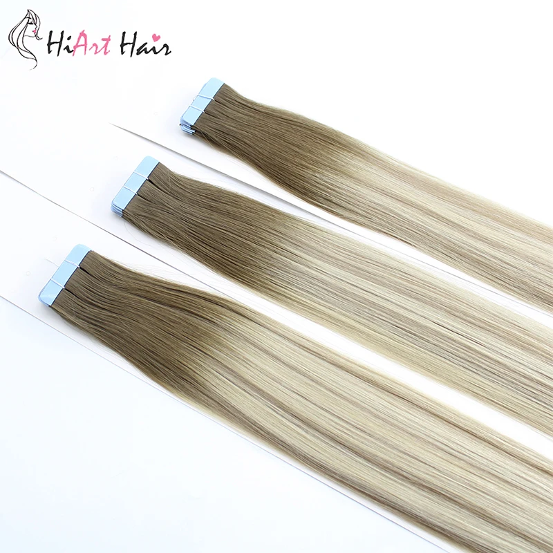 HiArt 2,5 г/шт. волосы для наращивания на ленте, человеческие волосы remy Balayage, волосы для наращивания на двойной ленте, прямые волосы для наращивания 1" 20" 22"