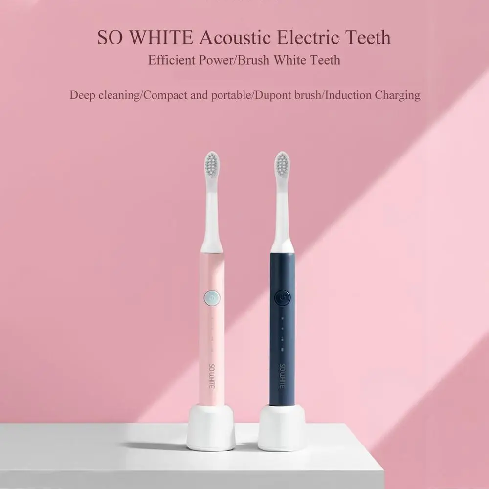 Новинка Xiaomi Mijia SO WHITE ультра звуковая зубная щетка электрическая автоматическая зубная щетка USB перезаряжаемая Водонепроницаемая чистка зубов