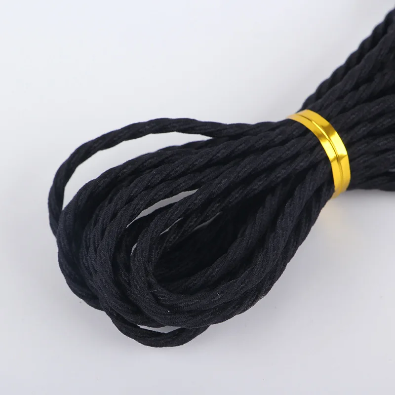 5 м/рулон мороженого цветная спираль Резиновая лента DIY аксессуары для волос материал одежды швейные эластичные шнур ремесла поставки 3 мм - Цвет: Black