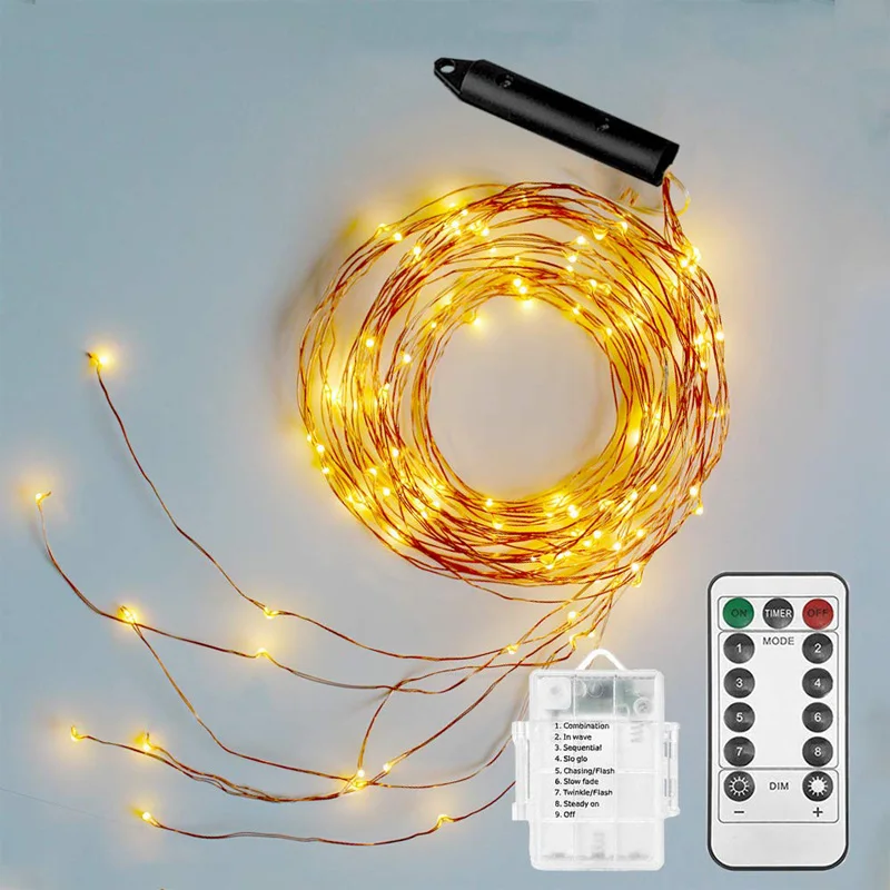 2M 5 Strand Battery LED Fairy String Lights Decoration Twinkling Waterfall Garland  for Home Holiday DIY Christmas Lamp