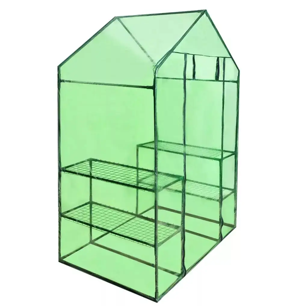 Walk in Greenhouse with 4 Shelves PVC Warm Garden Tier Household Plant