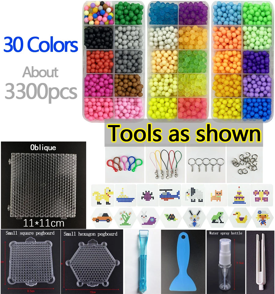 Refill Hama Beads Puzzle Aquabeads Diy Water Spray Beads Set Ball Games 3d  Handmade Magic Toys For Girls Boy Children - Puzzles - AliExpress