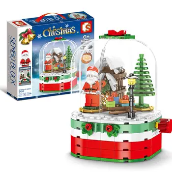 

Christmas Series Building Blocks Santa Claus with Dust-proof Cover Xmas Gift for Kids